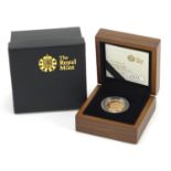 Elizabeth II 2011 Edinburgh one pound gold proof coin with certificate numbered 518, with case and