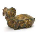 Chinese gilt bronze study of an archaic ram, 13cm in length