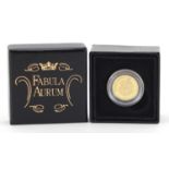 Elizabeth II 2009 miniature gold half crown housed in an Fabula Aurium box