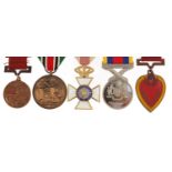 Five military interest medals including Spanish Order and North Korea