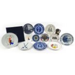 Continental porcelain plates and a tankard including St Petersburg and a Meissen example with blue