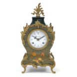Imperial, Italian inlaid mantle clock striking on two bells with Franz Herman movement, the