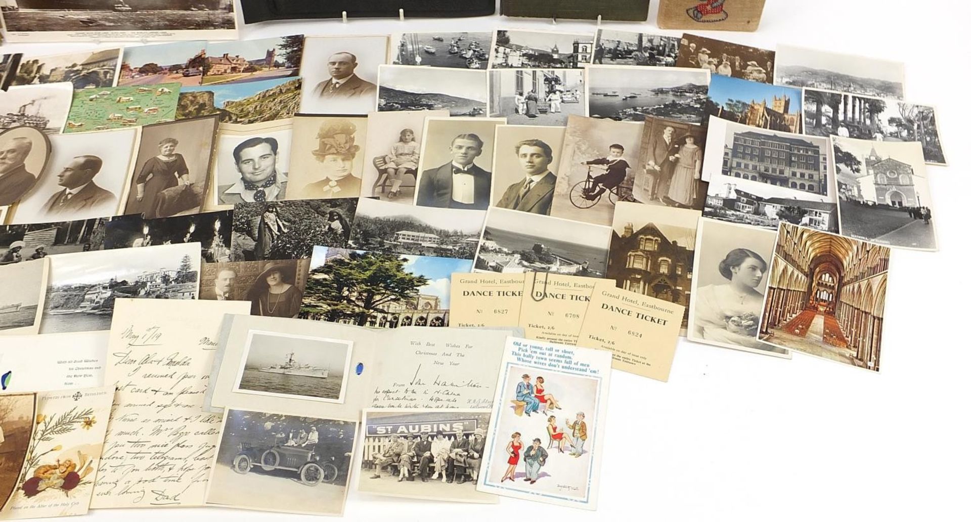 Collection of 19th century and later postcards and photographs, some arranged in albums, including - Image 5 of 16