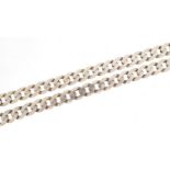 Silver curb link necklace, stamped BJB 925, 50cm in length, 64g