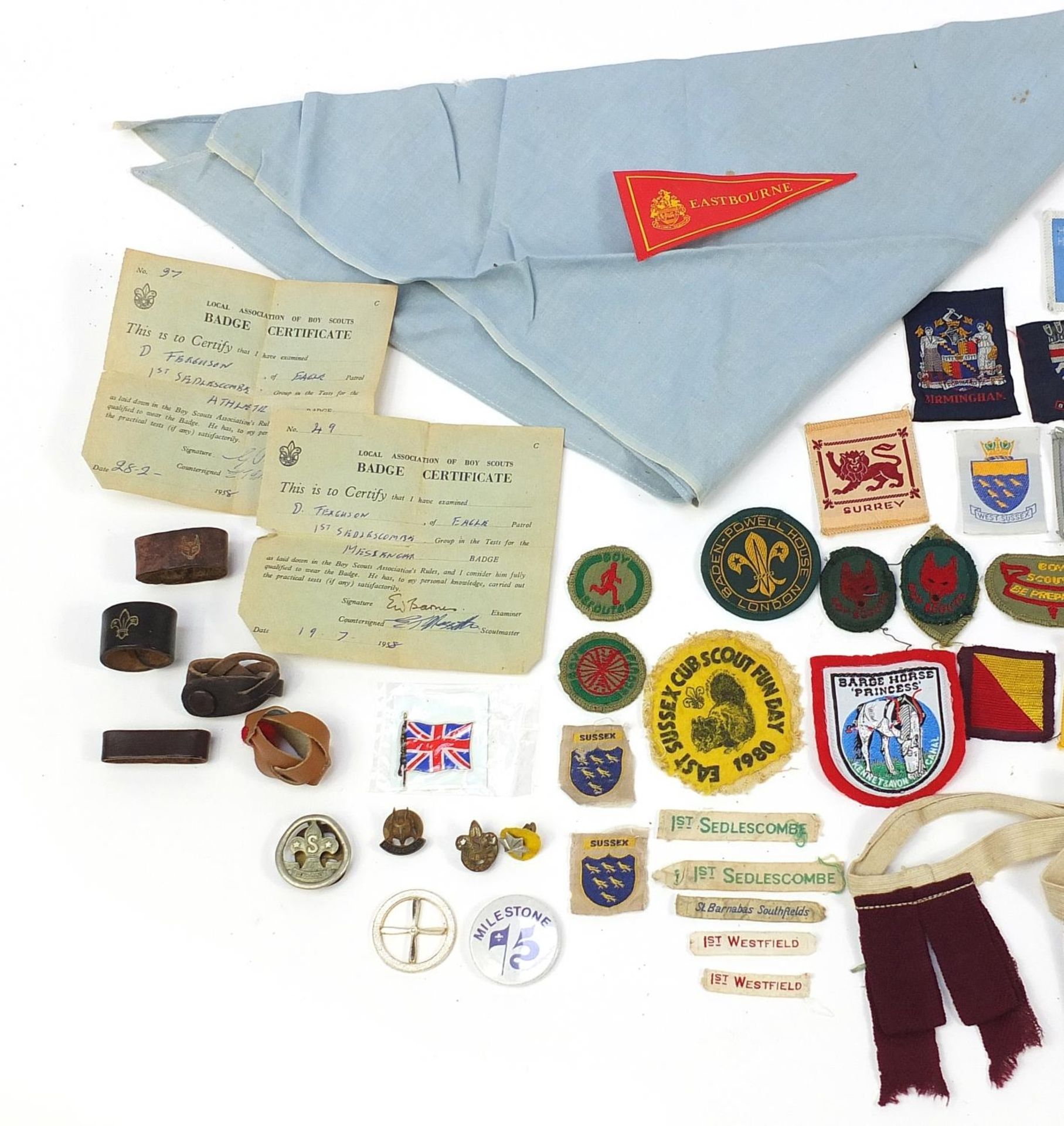 Boy Scouts collectables including badges, buckle and whistle - Image 2 of 5