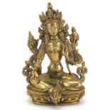 Chino Tibetan gilt bronze figure of buddha, 11cm high