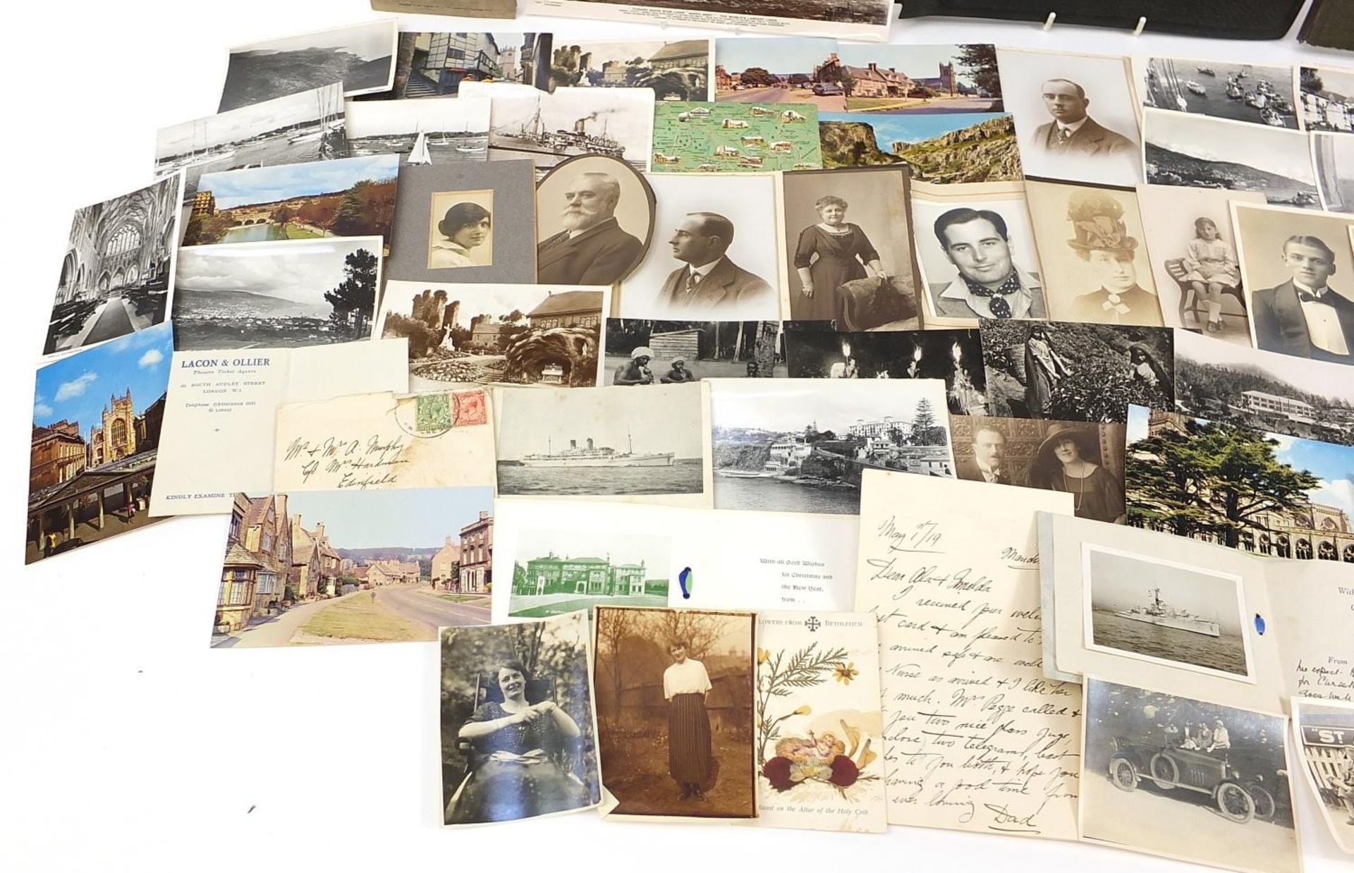 Collection of 19th century and later postcards and photographs, some arranged in albums, including - Image 4 of 16