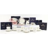 Collection of Royal Albert Aurora and Royal Doulton Autumn's Glory teaware, some with boxes