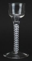 18th century wine glass with multiple opaque twist stem, 15cm high