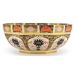 Royal Crown Derby Imari porcelain octagonal fruit bowl, 24cm in diameter