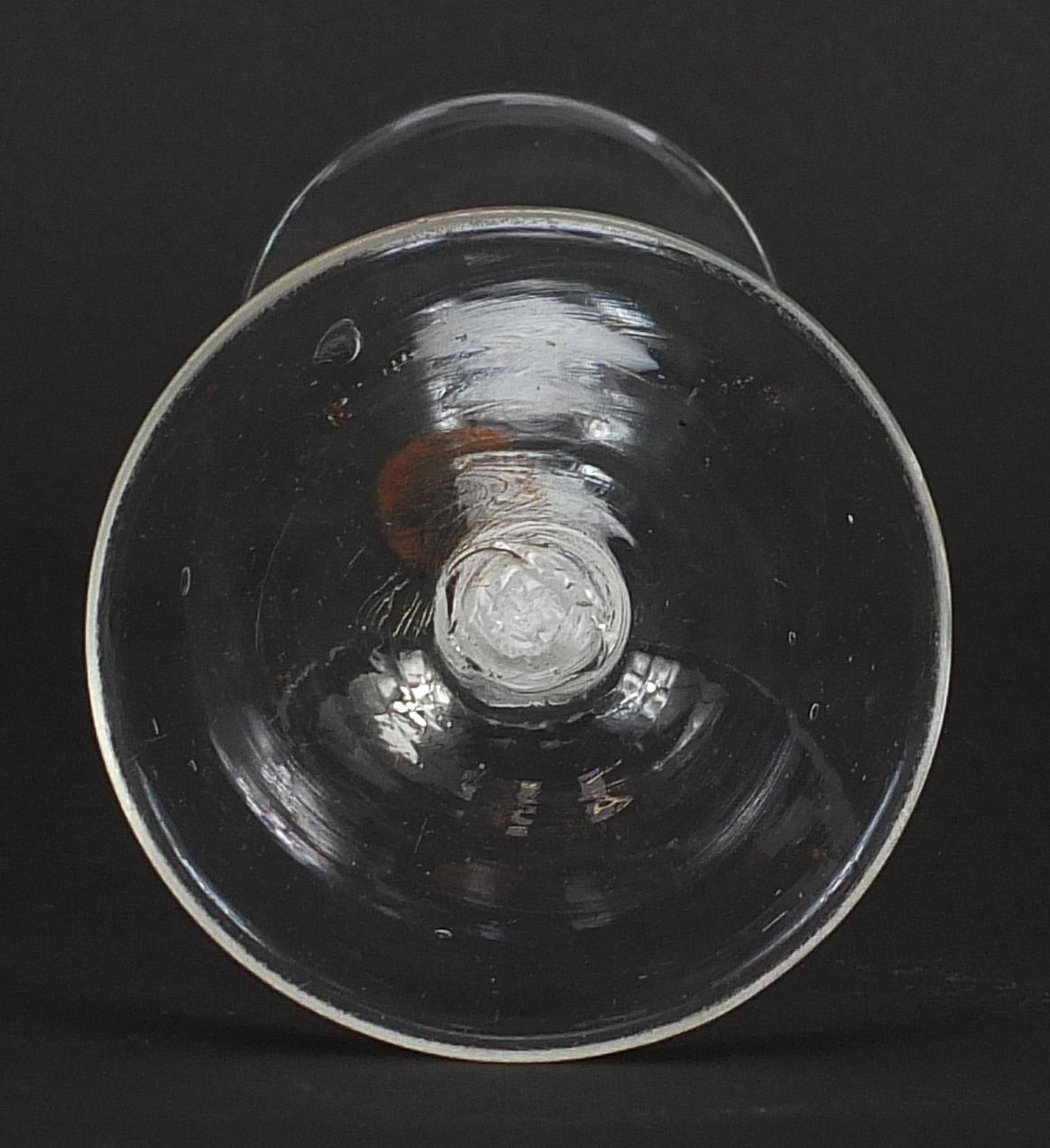 18th century wine glass with multiple opaque twist stem and bell shaped bowl, 16.5cm high - Bild 3 aus 3