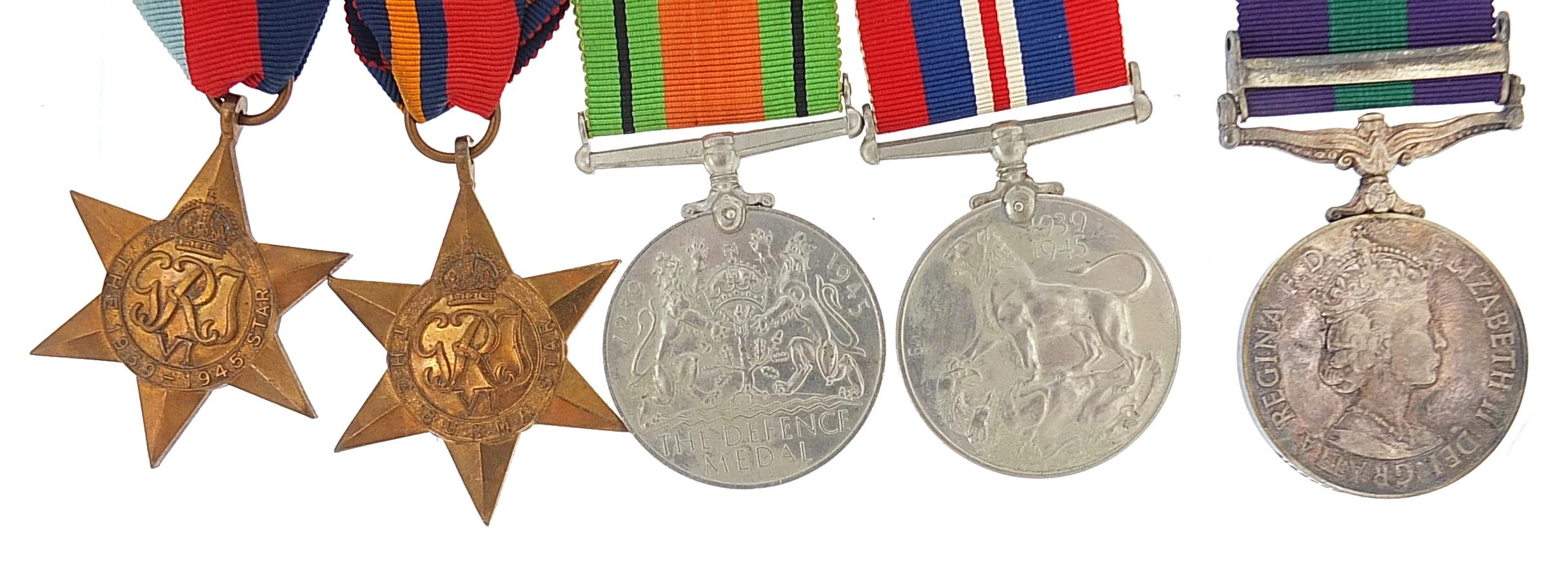 British military World War II and later five medal group including Elizabeth II General Service