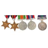 British military World War II and later five medal group including Elizabeth II General Service