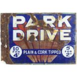 Vintage Park Drive double sided enamelled advertising sign, 45cm x 30.5cm