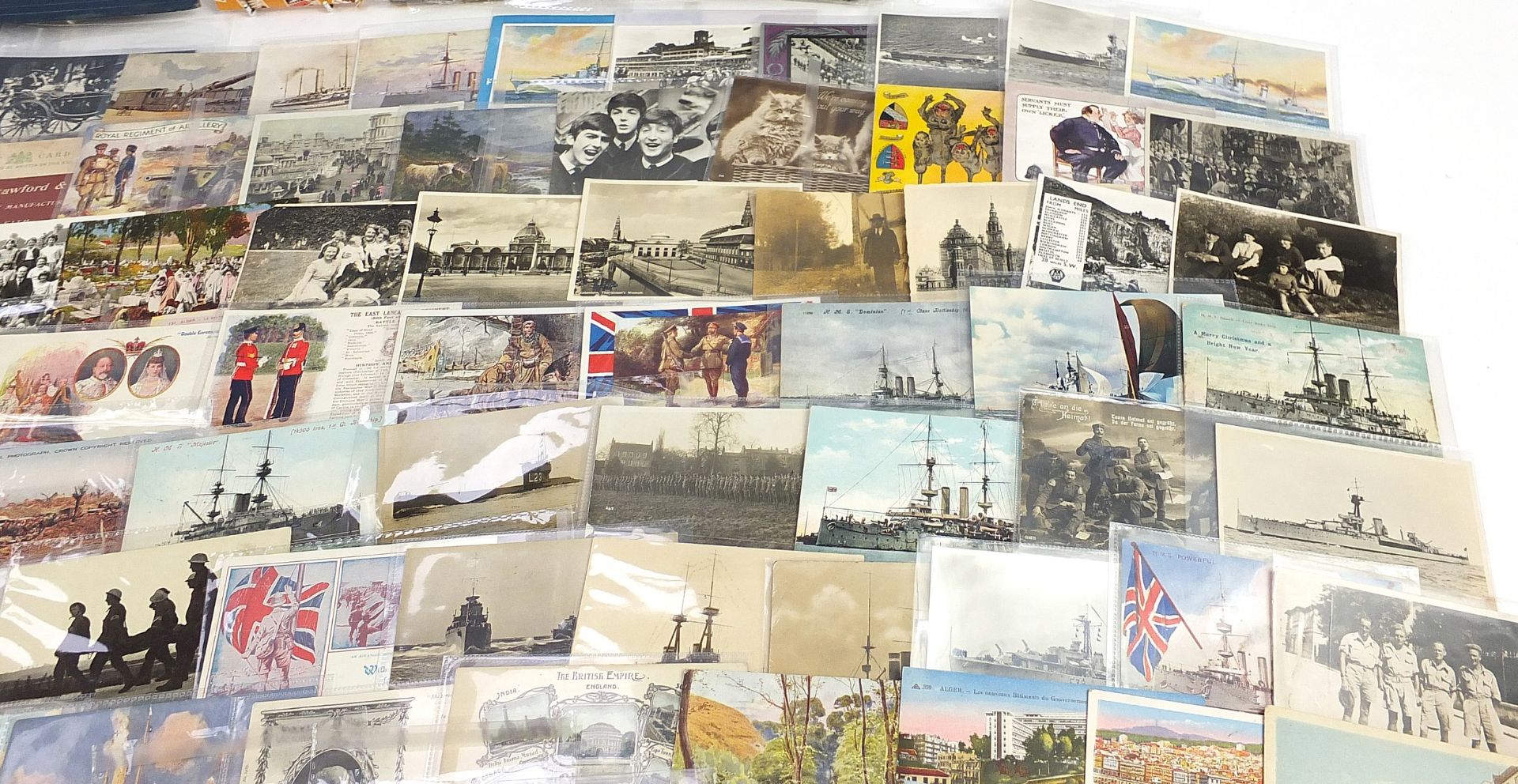 Collection of Edwardian and later postcards, some photographic views including military and shipping - Bild 6 aus 11