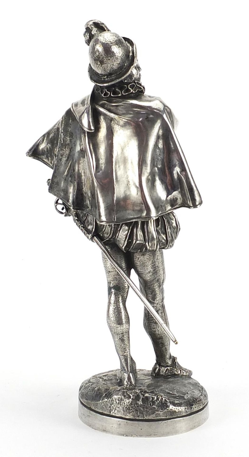 Emmanuel Fremiet, silvered bronze figure of a swordsman, 33cm high - Image 2 of 4