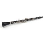 Boosey & Hawkes, Regent five piece clarinet with fitted case, numbered 518515, 60cm in length