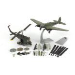 Two Corgi 1:72 scale diecast models comprising Heinkel HE 111 and Bell Helicopter with a