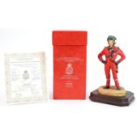 Ashmore for Worcester porcelain commemorative military figure raised on a wooden plinth base with