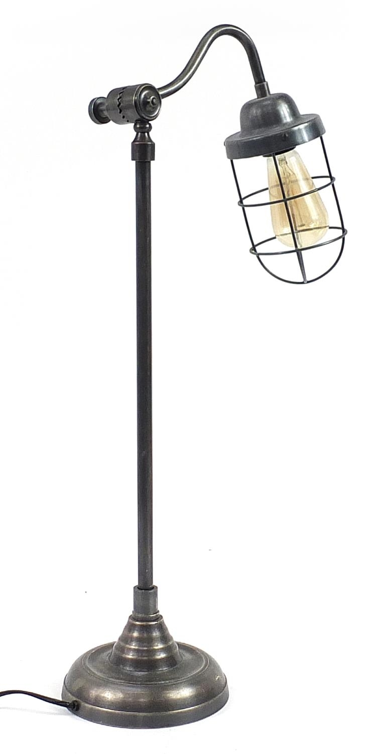 Industrial style polished metal adjustable table lamp, 70cm high - Bild 2 aus 3