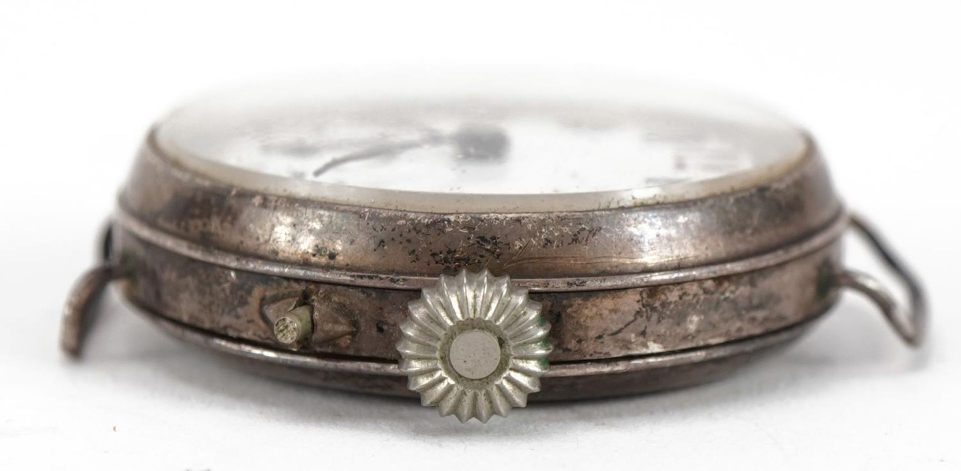 Military interest silver trench wristwatch, the case by George Stockwell, 30mm in diameter - Image 5 of 5