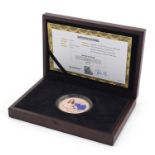 One ounce 9ct gold proof coin commemorating HRH Princess Charlotte with certificate and box, limited