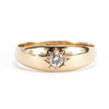 18ct gold diamond Gypsy ring, size K, 2.8g