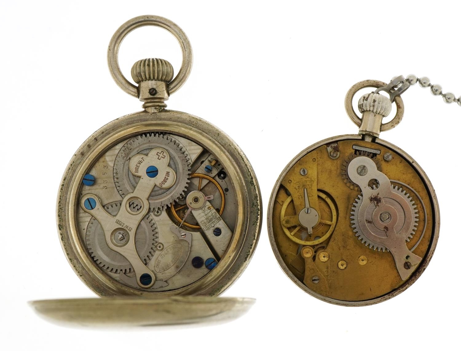 Three gentlemen's pocket watches and stop watches comprising Jockey Club stopwatch, railway - Bild 4 aus 5