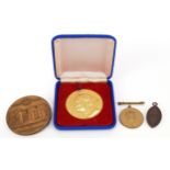 Queen Elizabeth II bronze coronation medal, boxed Pope John Paul II boxed medal together with a