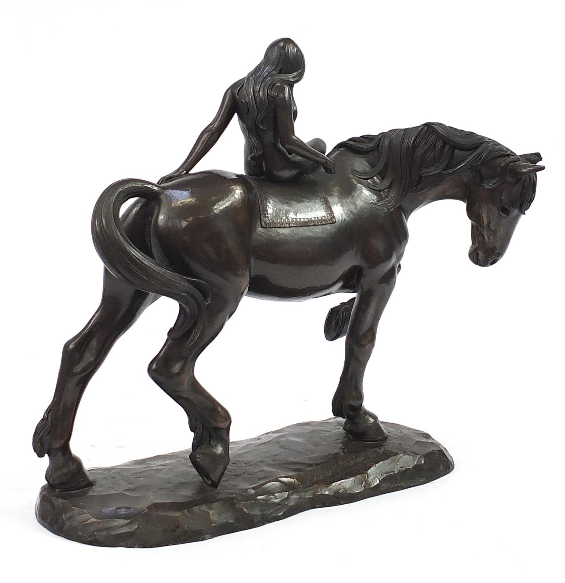 After Leicester C Thomas, large bronzed figure of Lady Godiva on horseback, 45cm in length - Image 2 of 4