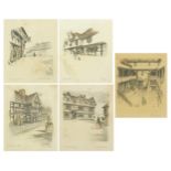 After Cecil Aldin - Set of five prints in colour including The New Inn, Gloucester and The Bell Inn,
