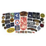 Military interest cloth badges including Desert Storm Army Persian Gulf and Auxiliary Coast Guard