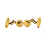 Pair of 10ct gold cufflinks housed in a J S North Watford fitted box, 1.7cm in length, 4.8g