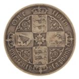 Victorian Gothic florin, unusual date letters MDCCCLXXVIII