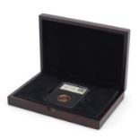 Elizabeth II 2015 gold sovereign with date stamped case and box