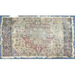 Rectangular cream ground rug having an all over floral design, 300cm x 165cm