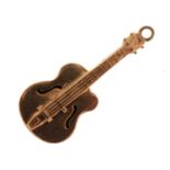 9ct gold guitar charm, 2.1cm high, 0.5g