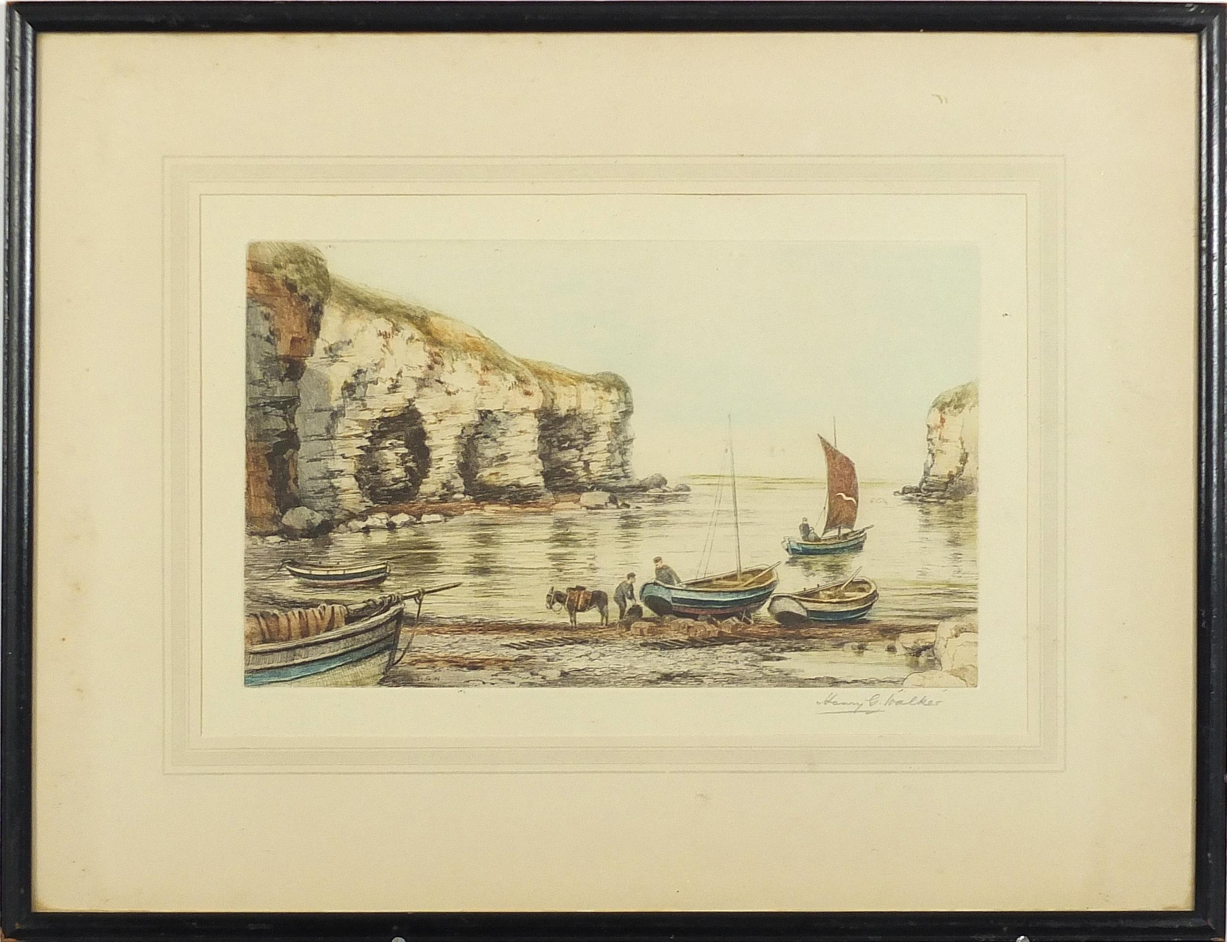 Henry George Walker - Flamborough Head and The 'Little Mint' of Brixham, pair of pencil signed - Bild 3 aus 11