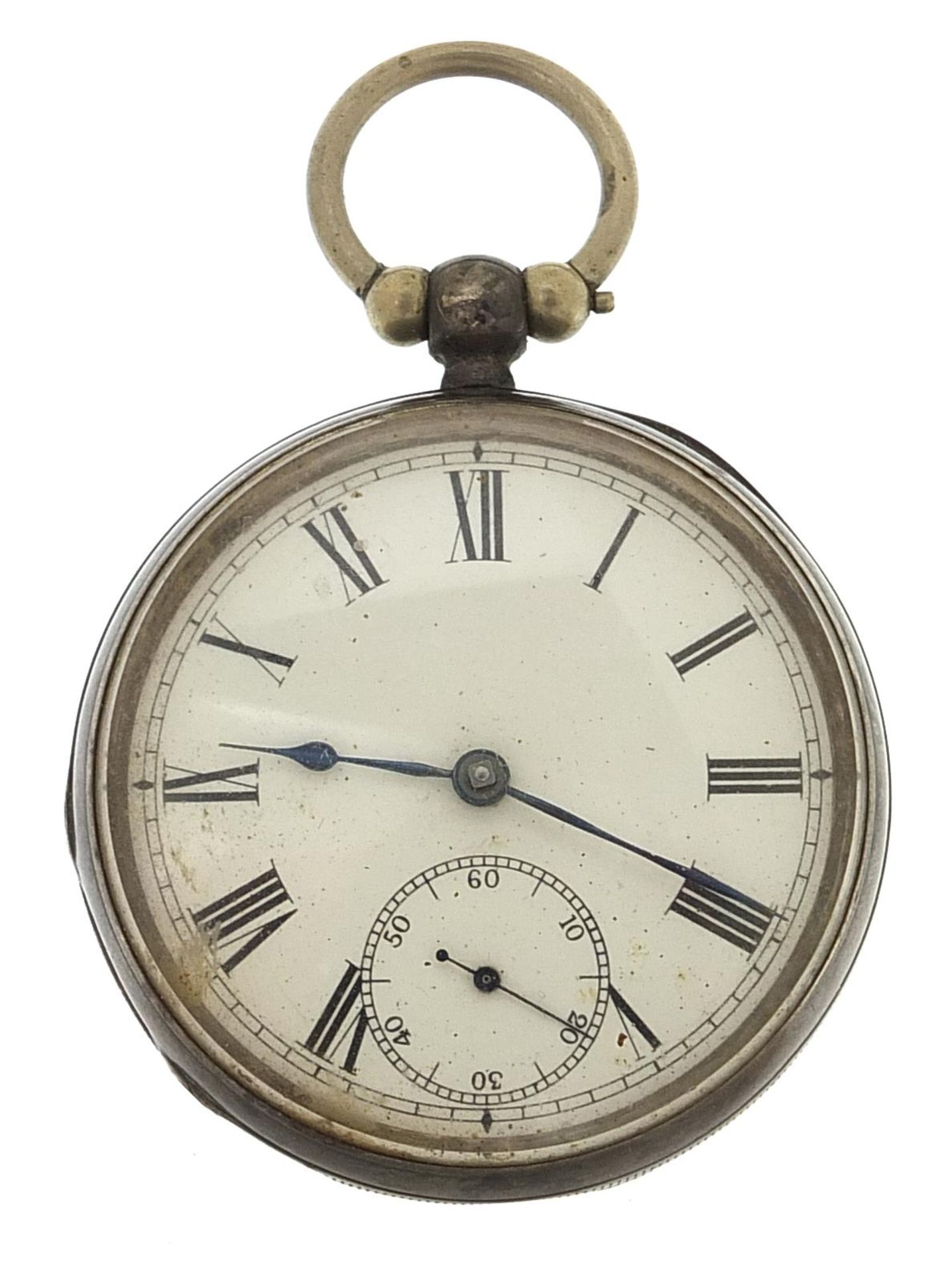 Waltham, gentlemen's silver open face pocket watch with enamelled dial, the movement numbered