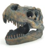 Decorative tyrannosaurus rex model skull, 18cm in length