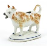 19th century Sponge ware cow creamer, 16cm in length