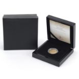 Elizabeth II 2011 double portrait gold sovereign by The London Mint Office commemorating Prince