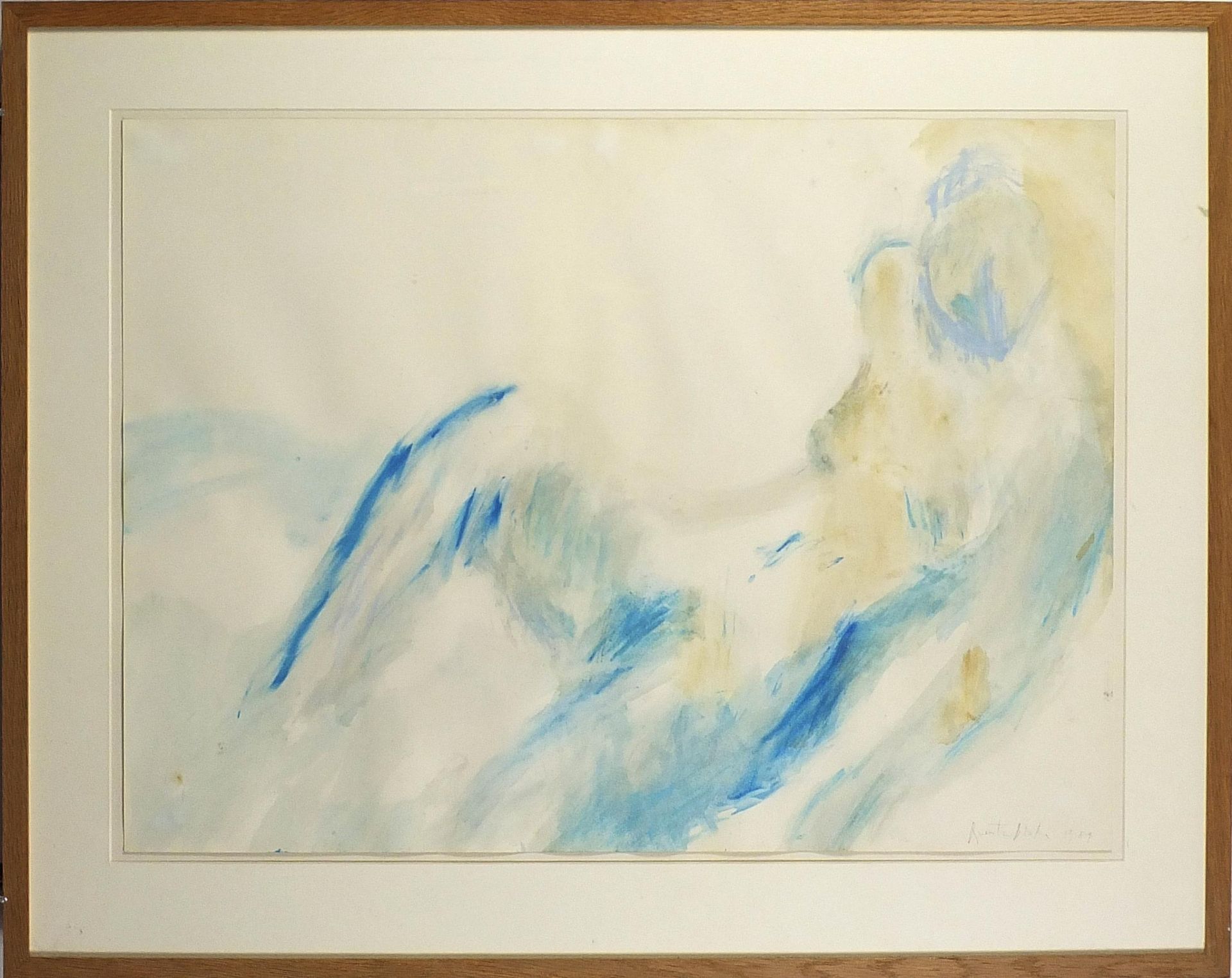 Quentin Blake 1984 - Study of a reclining nude female, mixed media, inscribed verso The Millmont - Image 2 of 5