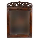 Large carved hardwood easel mirror, 80cm x 56cm