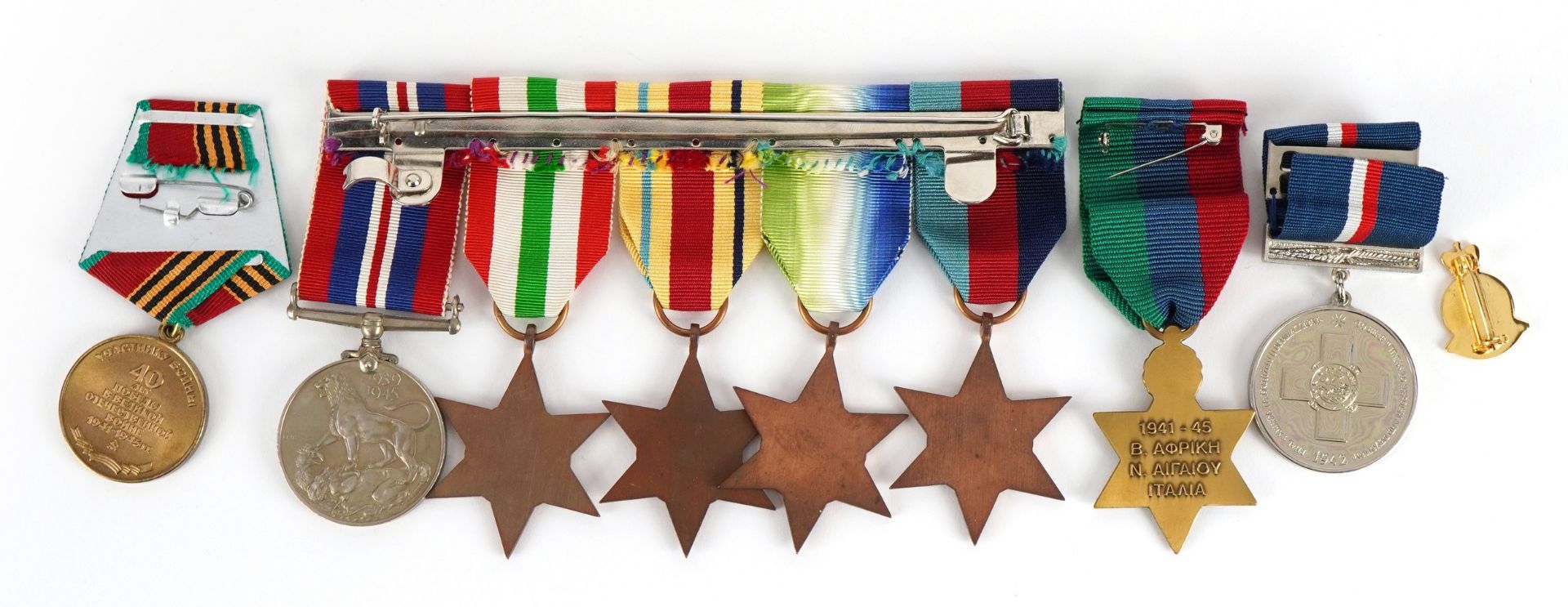 British military World War II medal group including four stars and an armed forces veteran badge - Image 3 of 4