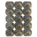 Fifteen as new His Master's Voice tins of two hundred extra loud tone gramophone needles