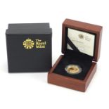 Elizabeth II 2012 UK Britannia quarter ounce gold proof coin with certificate numbered 326, case and