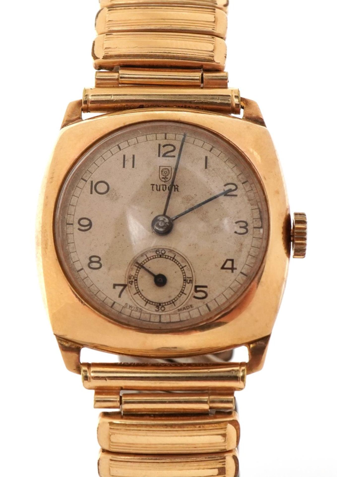 Tudor, vintage gentlemen's 9ct gold wristwatch, the case 28mm wide