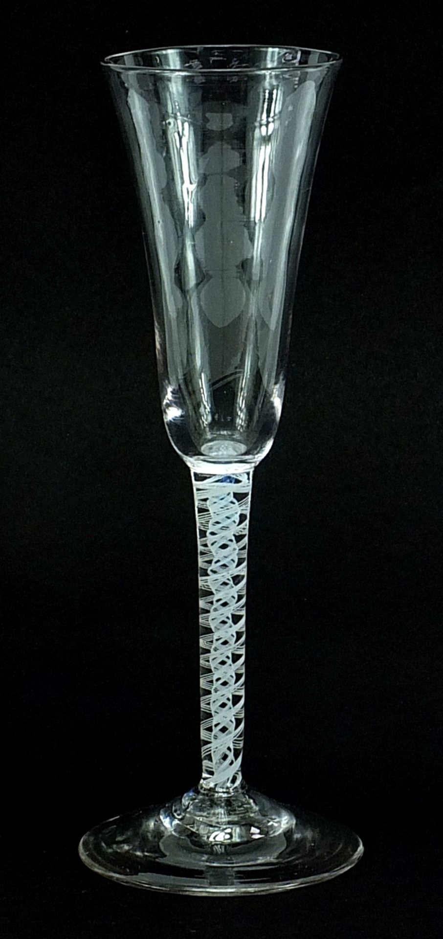18th century wine glass with multiple opaque twist stem, 19cm high - Image 2 of 3