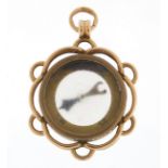 Edwardian 15ct gold compass pendant, hallmarked Birmingham 1904, 3.0cm high, 8.8g